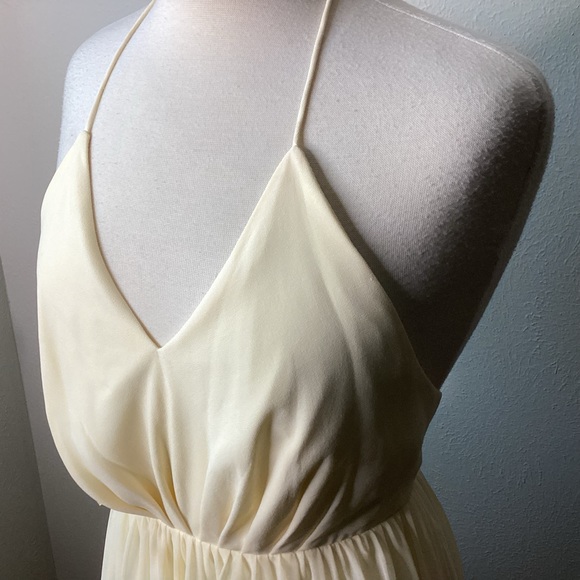 Fame and Partners Backless Halter Maxi Dress Butter Yellow NWT - Picture 11 of 12